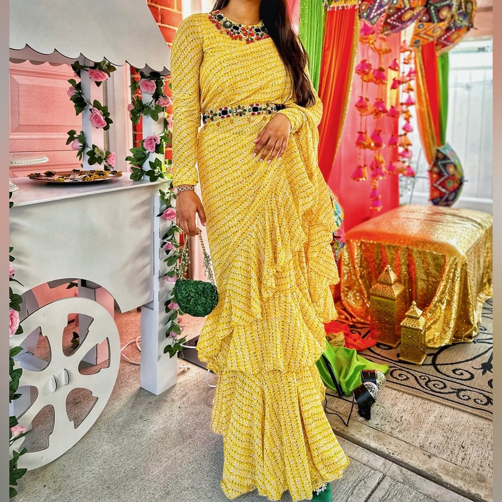 Designer Beautiful Ruffle Saree
